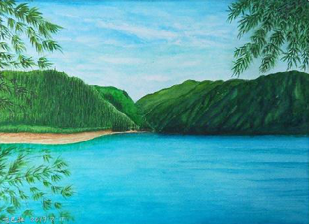 定南在墙绘中，如何绘画绿水青山？